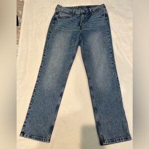 H&M vintage wash straight leg high waisted jeans size 12